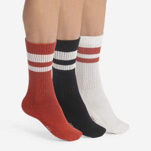 Pack of 3 pairs of EcoDim Sport red cotton socks for men