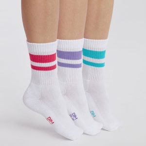 EcoDim Sport Pack of 3 pairs of Red  women's cotton socks