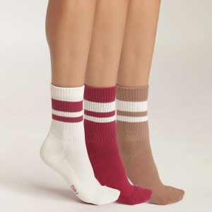 Pack of 3 pairs of women's cotton socks Café EcoDim Sport