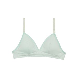 Skin Care Pastel Blue wireless triangle bra in organic cotton