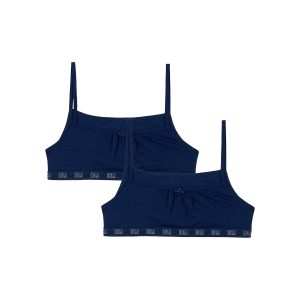 Dim Skin Care Pack of 2 organic cotton Navy blue girl's bralettes