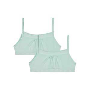 Dim Skin Care Pastel Blue Set of 2 organic cotton wireless bralettes in organic cotton