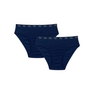Dim Skin Care Pack of 2 Navy Blue girls' organic cotton knickers