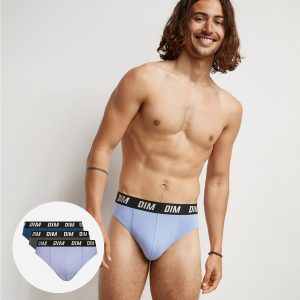 Dim Sport Blue Pack of 3 men's briefs with active temperature regulation