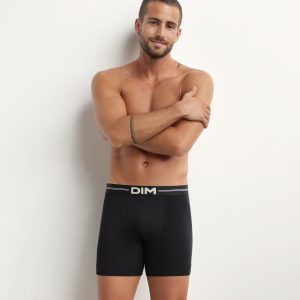 Men's microfibre boxers with flat seams in Black Dim Icons Essentiel