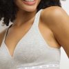 Grey ribbed padded underwired bra Dim Icons