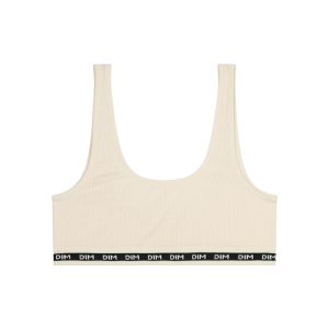 Girls' ribbed fabric bralette in Beige Ivory Dim Icons