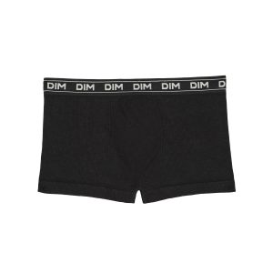 Boys' ribbed microfibre boxers in Black Dim Icons