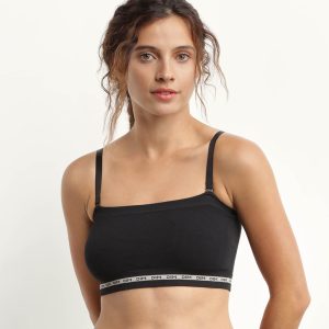 Microfibre wireless Black bandeau bra Dim Icons Seamless