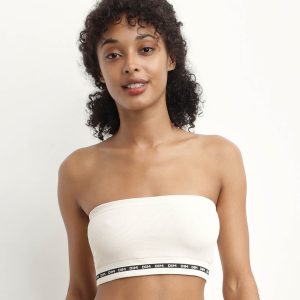 Microfibre wireless Beige bandeau bra Dim Icon Seamless