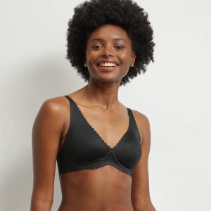 Black microfibre underwired scarf bra Dim Body Touch
