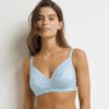 Blue floral lace triangle bra Dim Daily