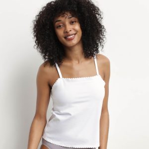 Women's white cotton seamless stretch top Body Touch Easy