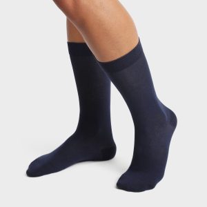Pack of 2 pairs of Navy Blue men's socks in organic cotton Dim Good