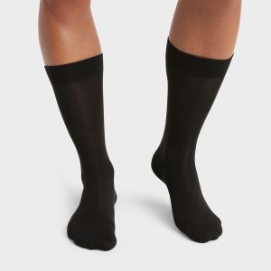 Pack of 2 pairs of Black men's socks in organic cotton Dim Good