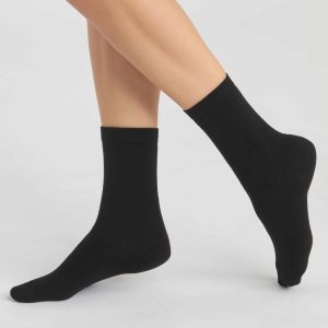 Pack of 2 pairs of black women's socks in organic cotton Dim Good