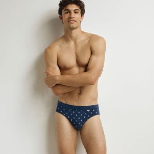 Men's briefs Black with Classic Cotton droplet pattern