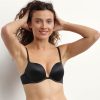 Black microfibre underwired push-up bra Dim Beyond Sexy