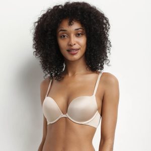 Nude microfibre underwired push-up bra Dim Beyond Sexy