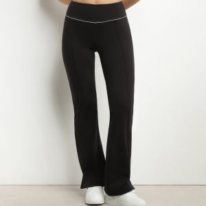 Women's stretch jersey flared sports trousers Black Dim Move