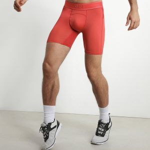 Men's long sports boxer in microfiber and mesh Red Alert Dim Move