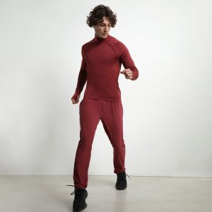 Men's stretch jersey chino pants Bordeaux Dim Move