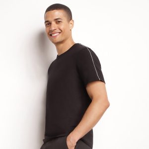 Men's thermoregulating jersey sports T-shirt Black Dim Move