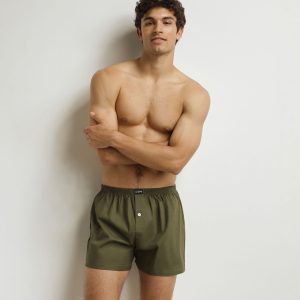 Men's green tennis shorts Cotton Stretch