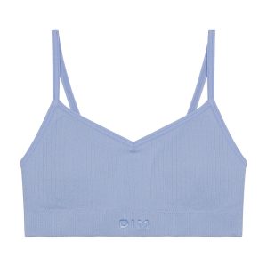 Seamless girl's bra with removable microfiber foam Blue Dim