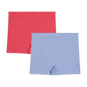 Pack of 2 Chardon Blue and Pink Dim Seamless microfiber boxer shorts for girls
