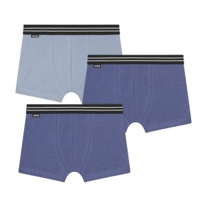 Pack of 3 Ecodim blue stretch cotton boxer shorts for boys