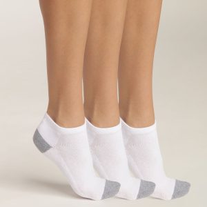 Pack of 3 pairs of women's cotton socks White Grey EcoDim Sport