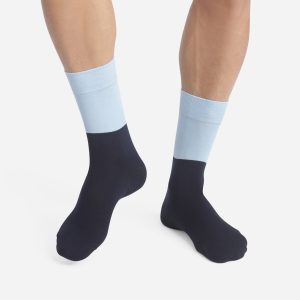Men's colorblock cotton socks Navy and Blue Dim Fashion