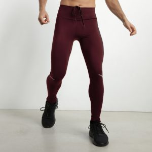 Men's adjustable sports leggings in Bordeaux microfiber Dim Move