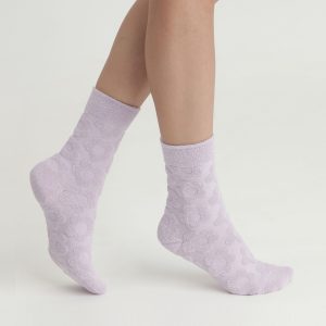 Women's towelling socks with flowers Dim Mode