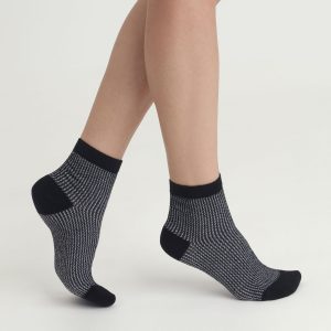 Women's black and silver Lurex socks Dim Mode