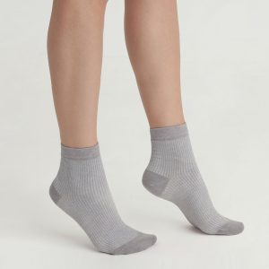 Women's taupe and silver Lurex socks Dim Mode