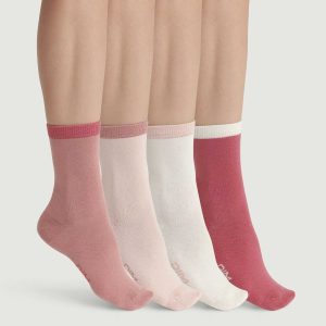 Pack of 4 pairs of pink women's socks EcoDim Mode
