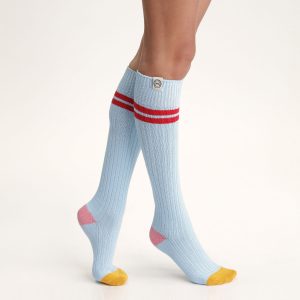 Women's colorblock high socks Blue Dim x Ines de La Fressange