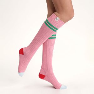 Women's colorblock high socks Pink Dim x Ines de La Fressange
