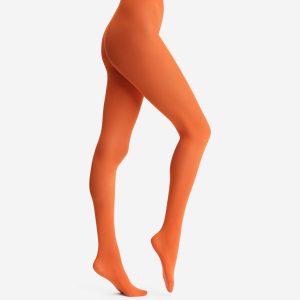 Orange opaque tights 50D Dim x Ines de la Fressange