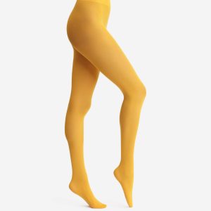 Yellow opaque tights 50D Dim x Ines de la Fressange