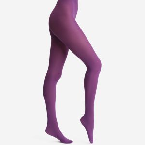 Purple opaque tights 50D Dim x Ines de la Fressange