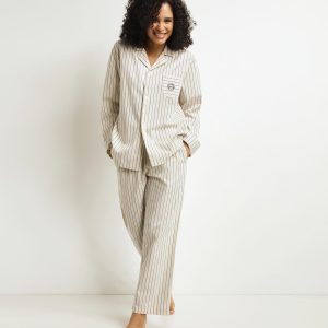 Women's grey striped pyjama trousers Dim x Ines de La Fressange