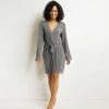 Women's Grey Bathrobe with Lace Don't Disturb