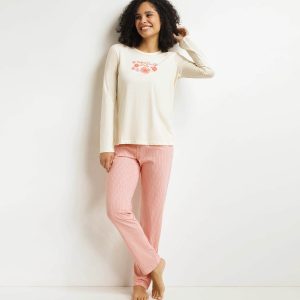 Women's pyjama trouser set Beige Don't Disturb