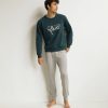 Men's pyjama trouser set Grey Green Dim