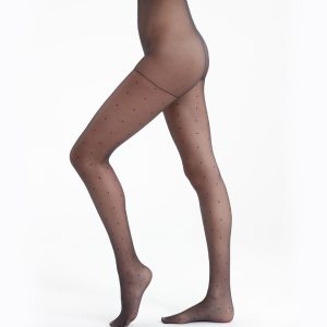 Madame So Chic 15 dotted swiss patterned tights in black