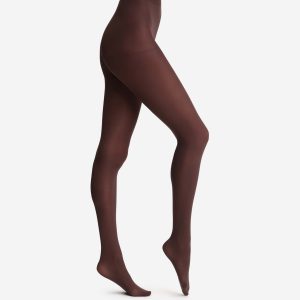 Style 50 opaque velour tights in chocolate