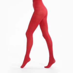 Style 50 velvety intense red opaque tights
